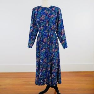 Liz Clairborne VTG Paisley Button Front Maxi Dress